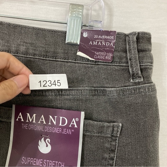 New Gloria Vanderbilt Gray Classic Straight Leg High Rise Jeans size 20 - Picture 10 of 10